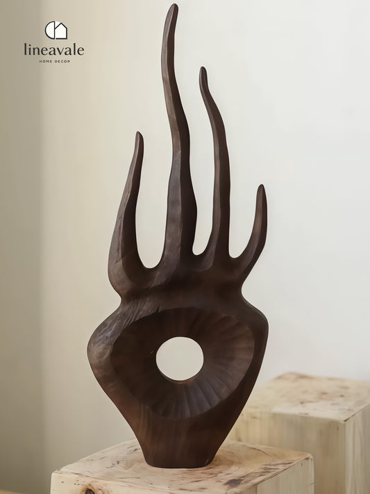 Golden Summit Fortune Wood Art Sculpture