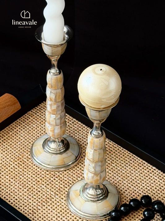 Pearl Flame Mother-of-Pearl Candle Holder