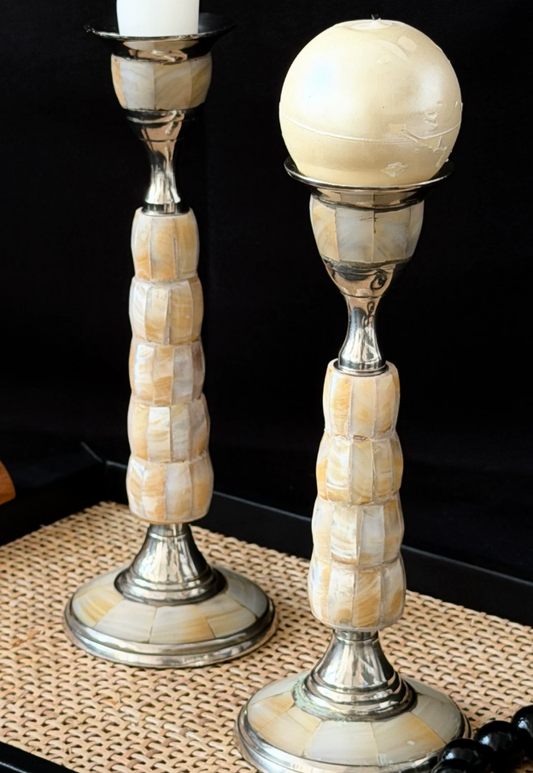 Pearl Flame Mother-of-Pearl Candle Holder