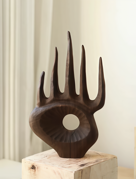 Golden Summit Fortune Wood Art Sculpture