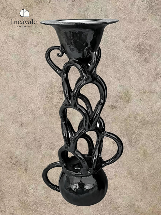 Midnight Tide Ceramic Candle Stand