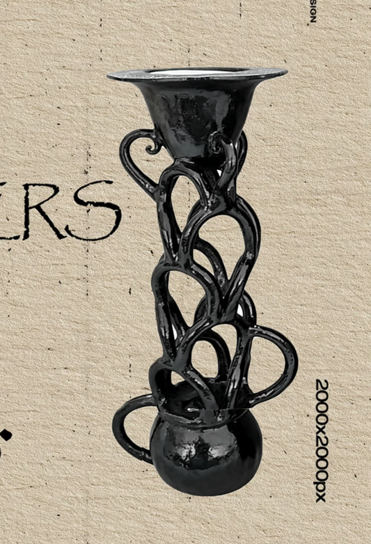 Midnight Tide Ceramic Candle Stand